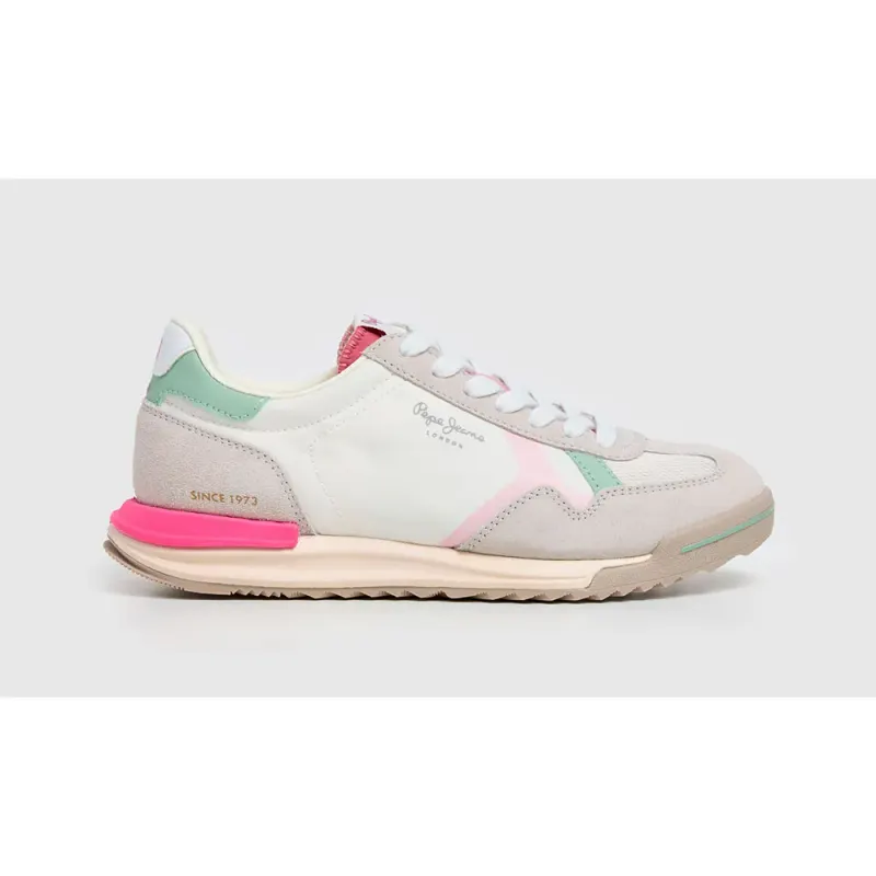 Pepe Jeans PèPè sneaker Grey / Light Green / Pink / Off-White (PLS600056-803)
