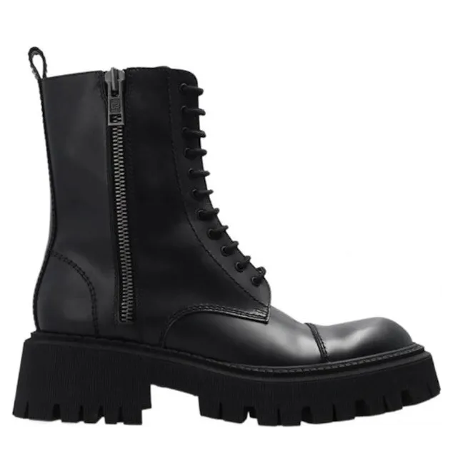 Balenciaga Tractor Zip Up Combat Boot Black (617420WA8E91000)