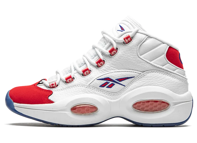 Reebok Question Mid Double Cross White/Collegiate Royal-Primal Red (Other Brands Other)