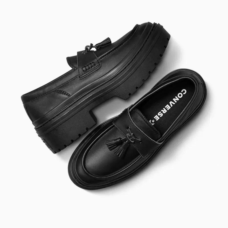 Converse Chuck Taylor All Star Lugged Heel Loafer Platform Leather Black/Black/Black (A14707C)