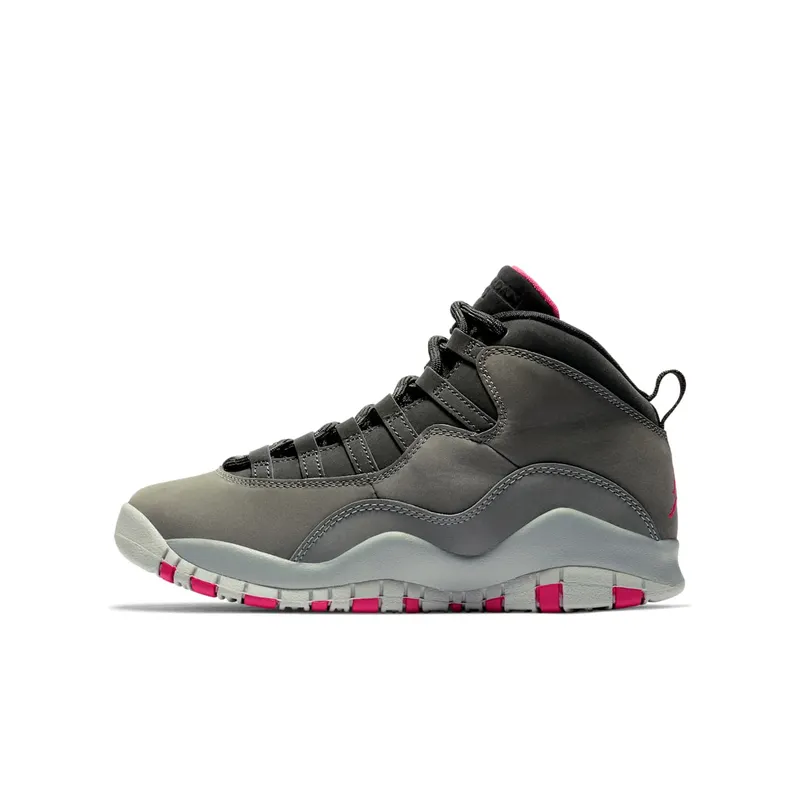 Jordan 10 Retro Rush Pink (GS) Dark Smoke Grey/Rush Pink-Black-Iron Grey (487211-006)