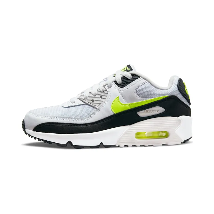 Nike Air Max 90 White Hot Lime (GS) “White / Black / Neutral Grey / Hot Lime” (CD6864-109)