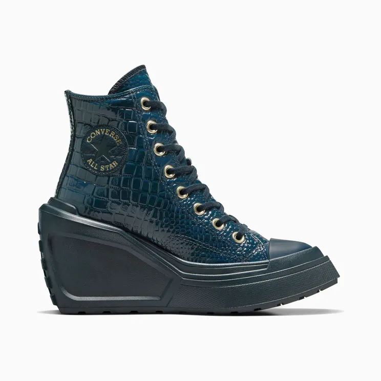 Converse Chuck 70 De Luxe Wedge Platform Leather Into The Void/Gold (A10037C)