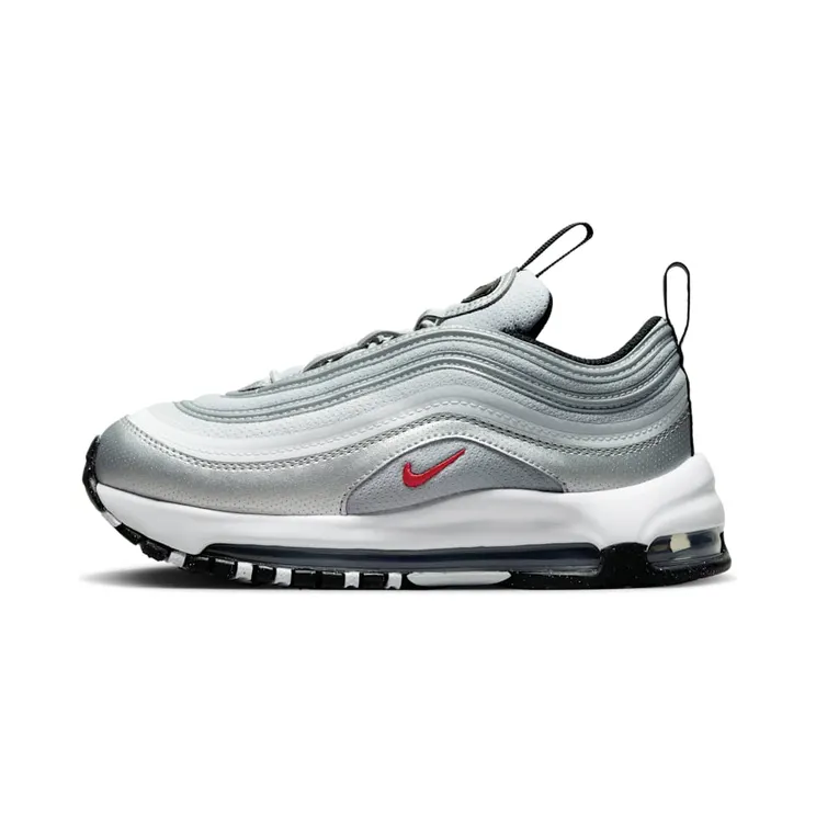 Nike Air Max 97 QS Silver Bullet (2023) “Metallic Silver / White / Black / Varsity Red” (FB2963-001)
