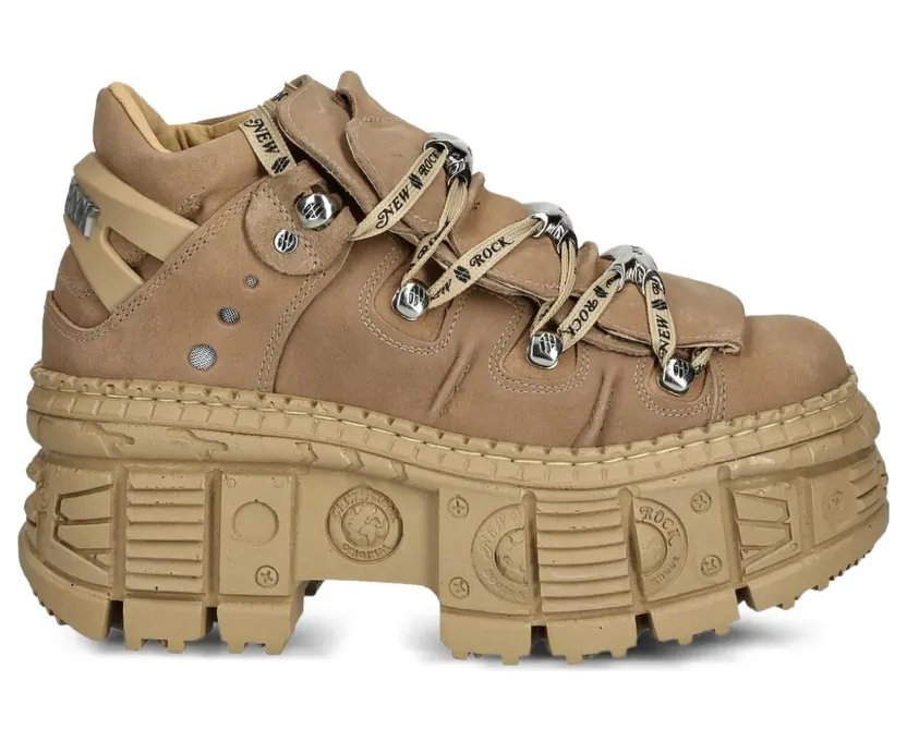 NEW ROCK M-106WALL-C10 sneakers met plateauzool – Beige