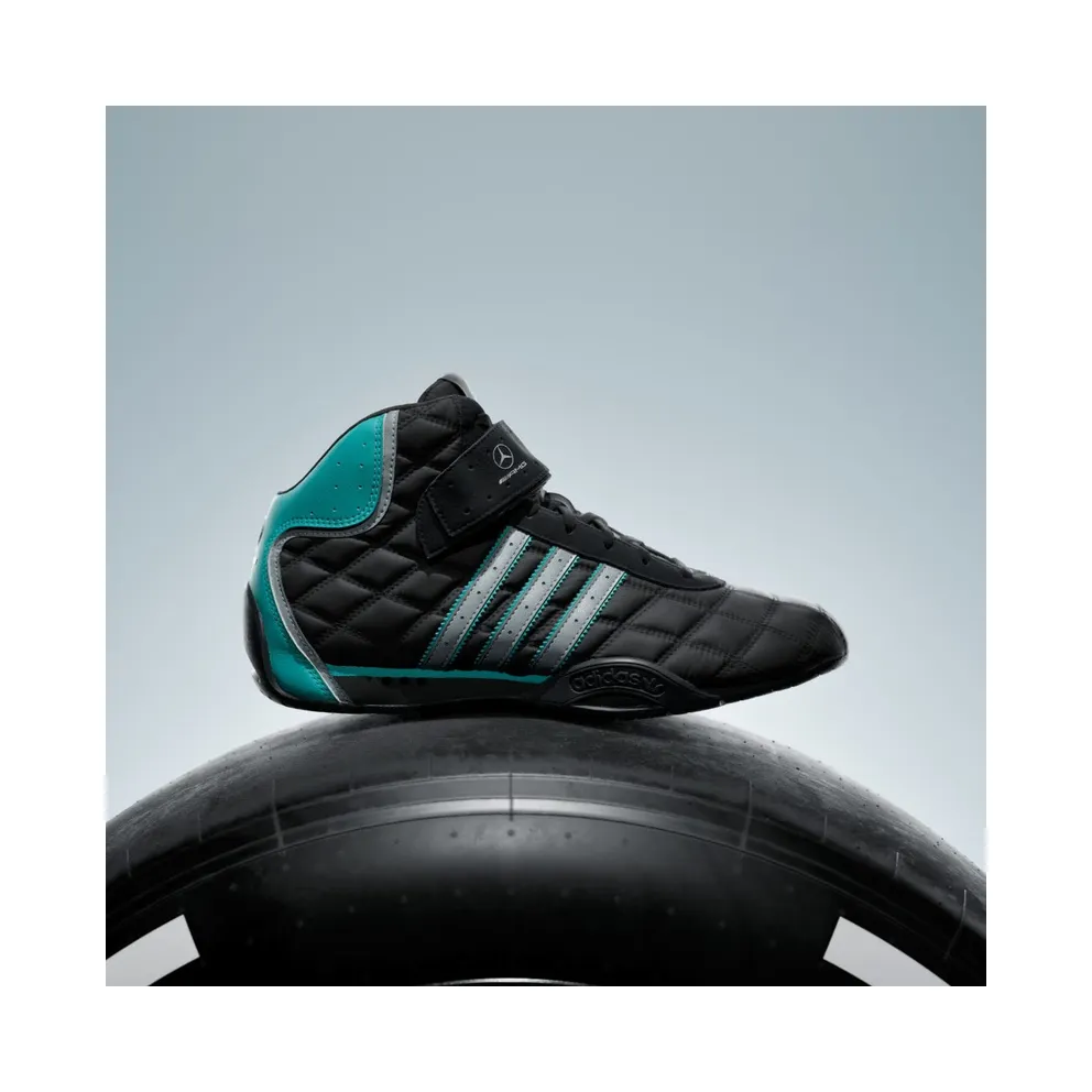 Adidas ADIRACER HI MERCEDES AMG PETRONAS F1 TEAM Shoes Core Black / Matte Silver / Semi Mint Rush (KJ1190)