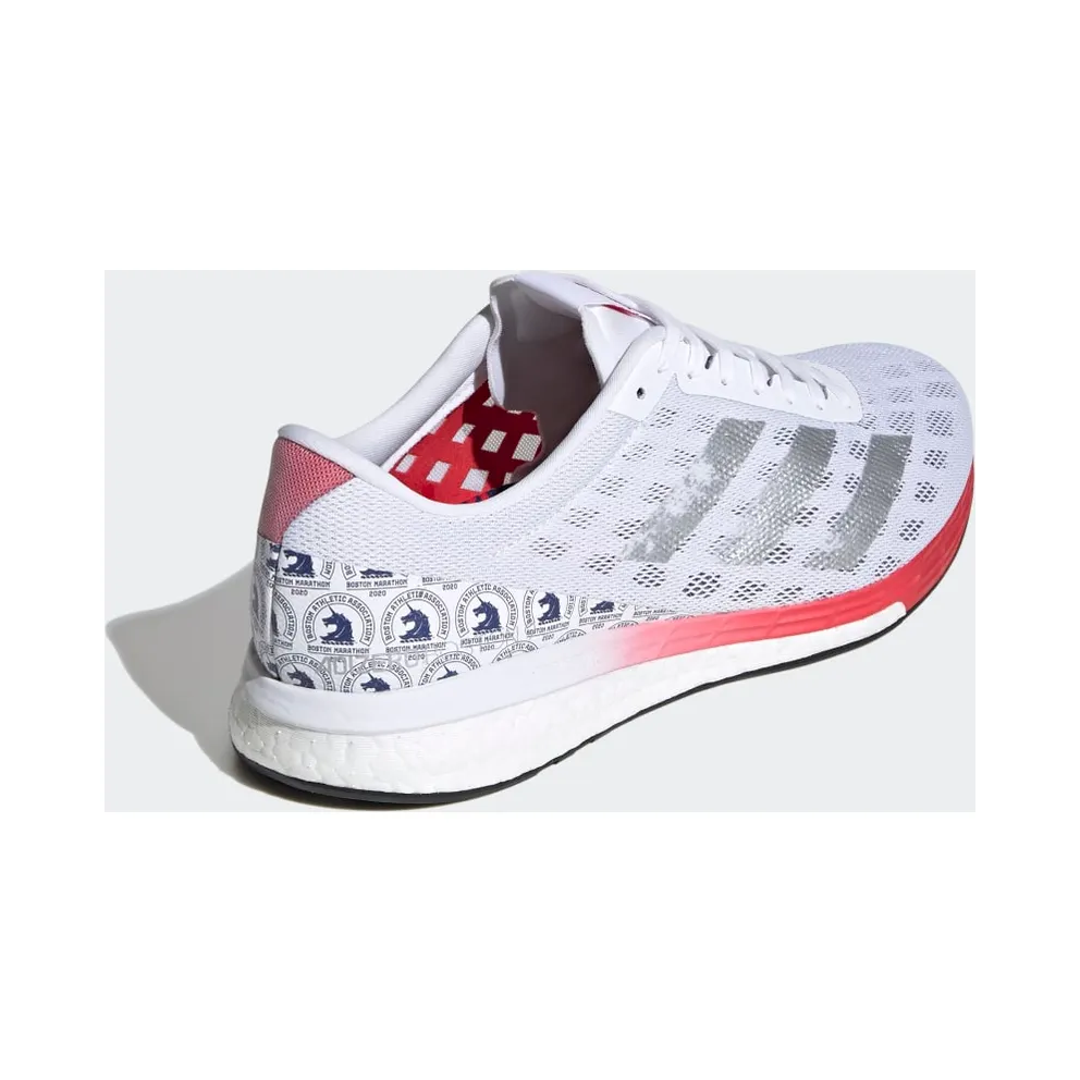 Adidas Adizero Boston 9 ‘White Scarlet’ Cloud White/Silver Metallic/Scarlet (FX8499)