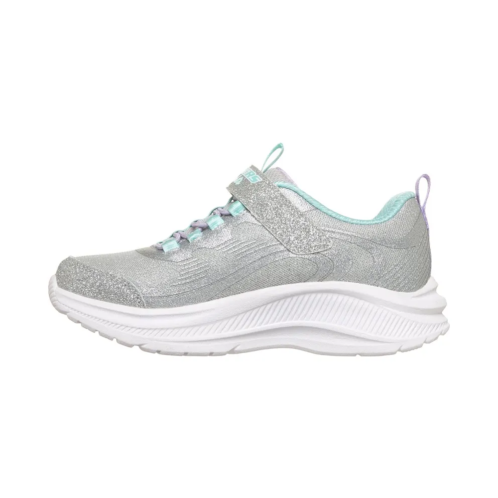 Skechers S-Lights: Rainbow Cruisers “Glitzy Glow Sneaker Silver / Blue” (303726CSLBL)