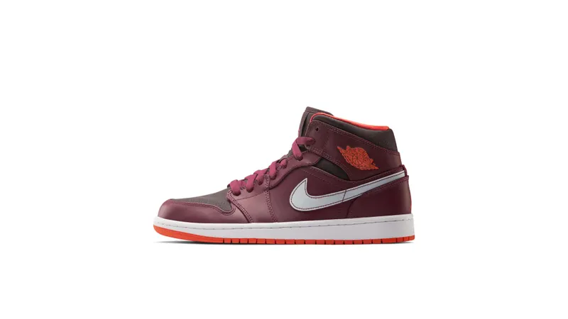 Jordan  1 Mid Team Red Electric Orange Team Red/Electric Orange-Deep Burgundy (554724-604)