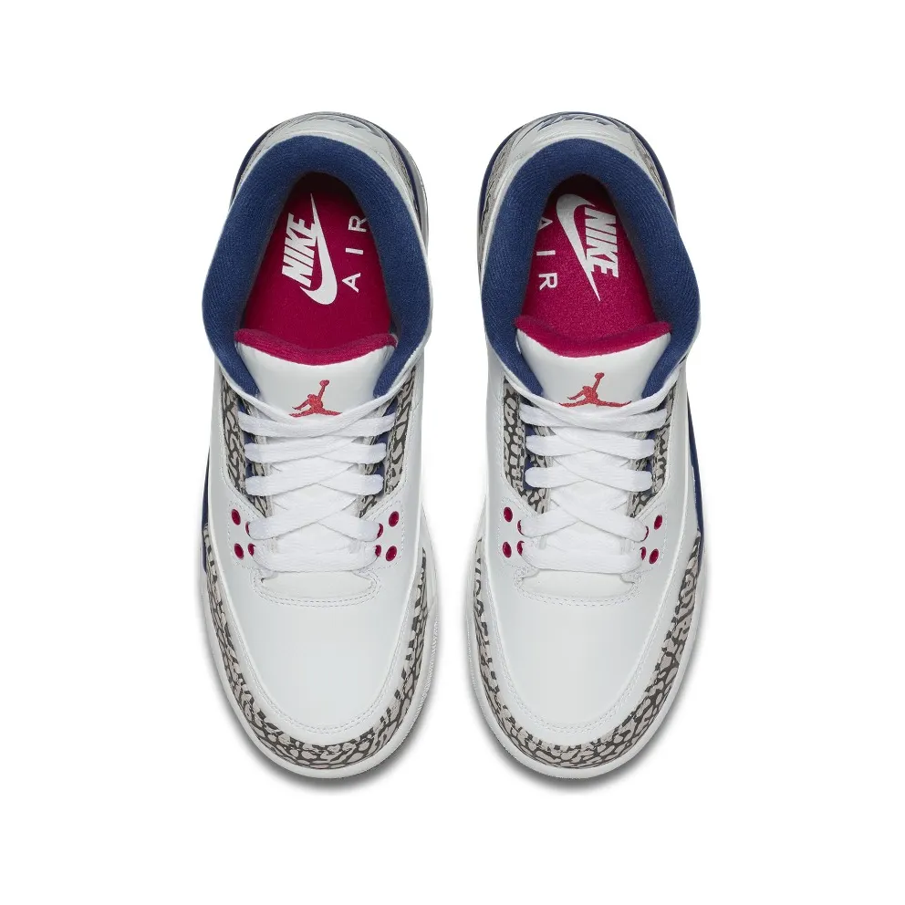 Jordan 3 Retro True Blue 2016 (GS) White/True Blue-Varsity Red (854261-106)