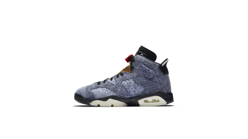 Jordan 6 Retro Washed Denim (GS) Washed Denim/Sail-Varsity Red-Black (CV5489-401)
