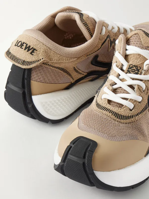 Loewe Pogo Rubber-Trimmed Mesh Sneakers Beige (M816282XCC) (5)