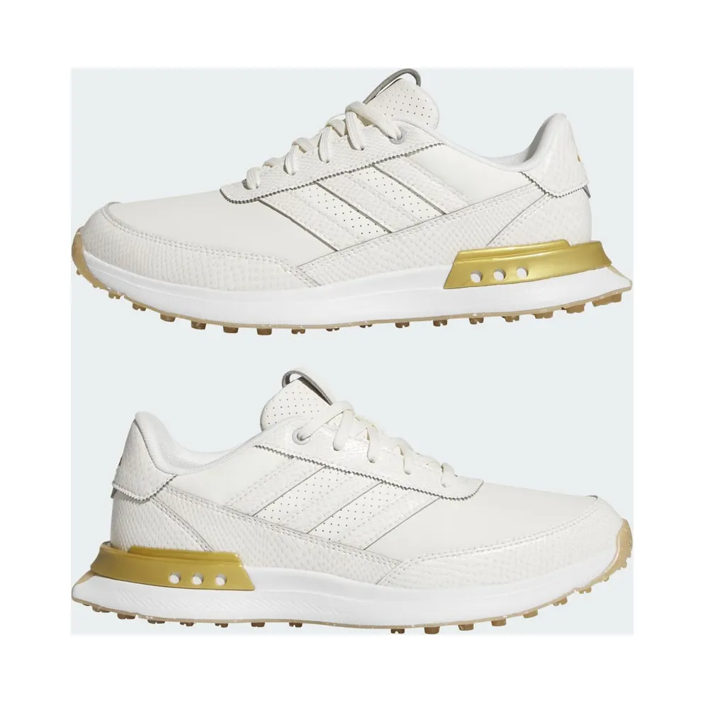 adidas S2G 24 Leather Spikeless Golf Off White Gold Metallic Gum (JI4038)