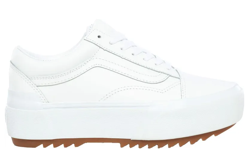 VANS Leather Old Skool Stacked Schoenen (Wit)