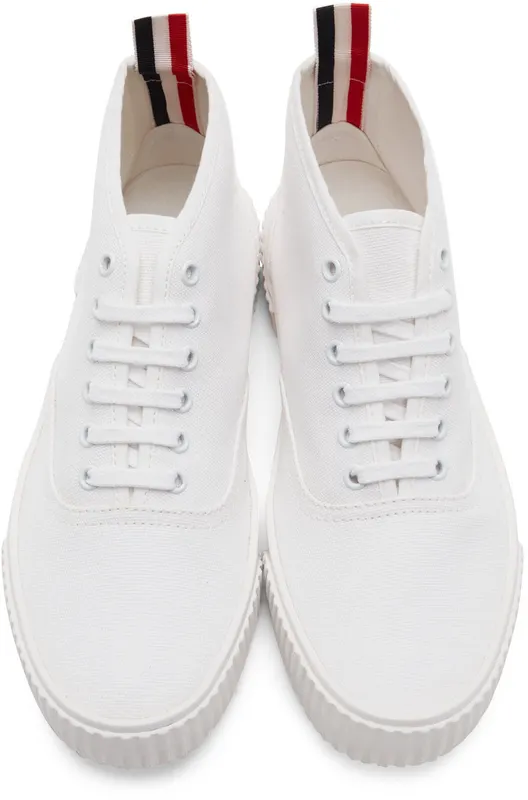 Thom Browne Grey Mid-Top Heritage Sneakers (MFD223A-01588)