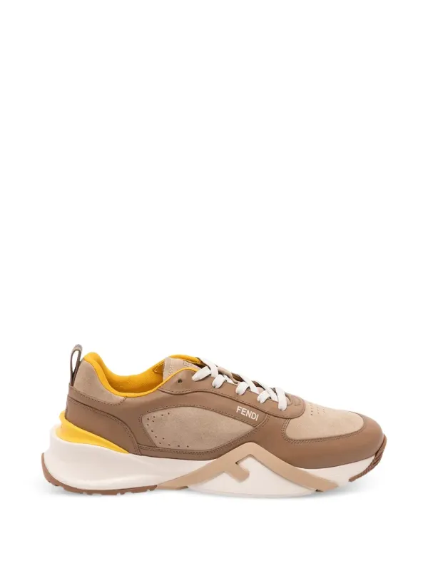FENDI Flow sneakers with vlakken – Brown (7E1925AY1W)