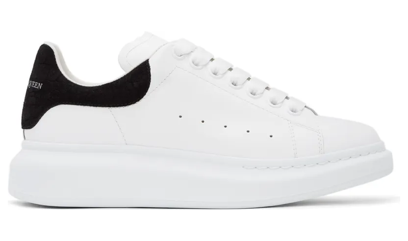 Alexander McQueen White & Black Croc Oversized Sneakers (625162WHZ4K)