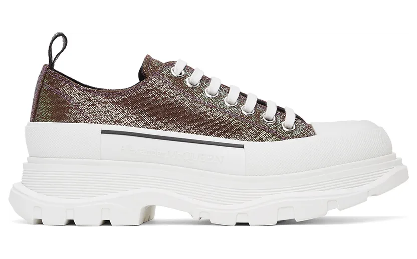 Alexander McQueen Purple Iridescent Platform Sneakers (652755W4PB1)