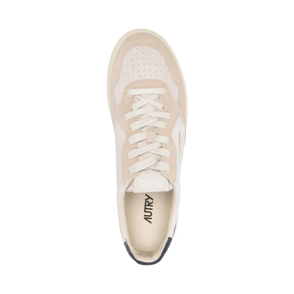 Autry Medalist Panelled Lace-up “Neutrals/Blue” (AULM TS29)