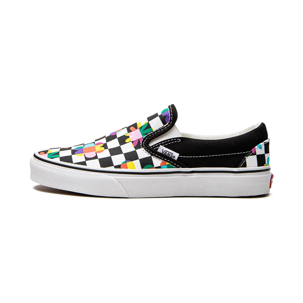 VANS Floral Checkerboard Classic Slip-on Schuhe Schwarz (VN000XG8B05)