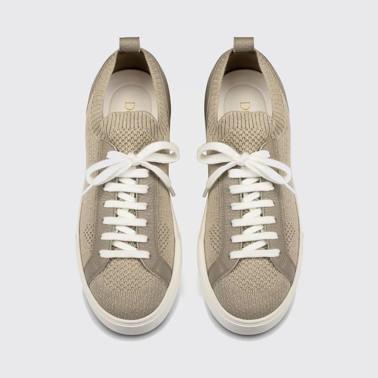 Doucal’s Technical Crochet Fabric and Leather Sneakers Dove Grey (DU3381SPENPZ830EM05) (2)