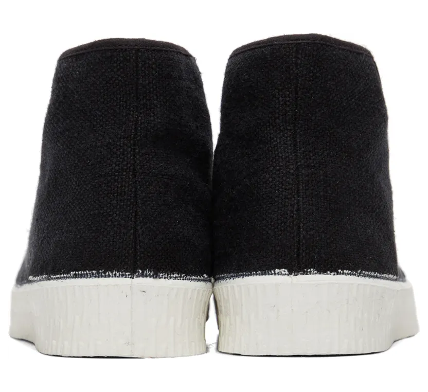 Spalwart Black Linen Special Mid Sneakers (34051109999) (2)
