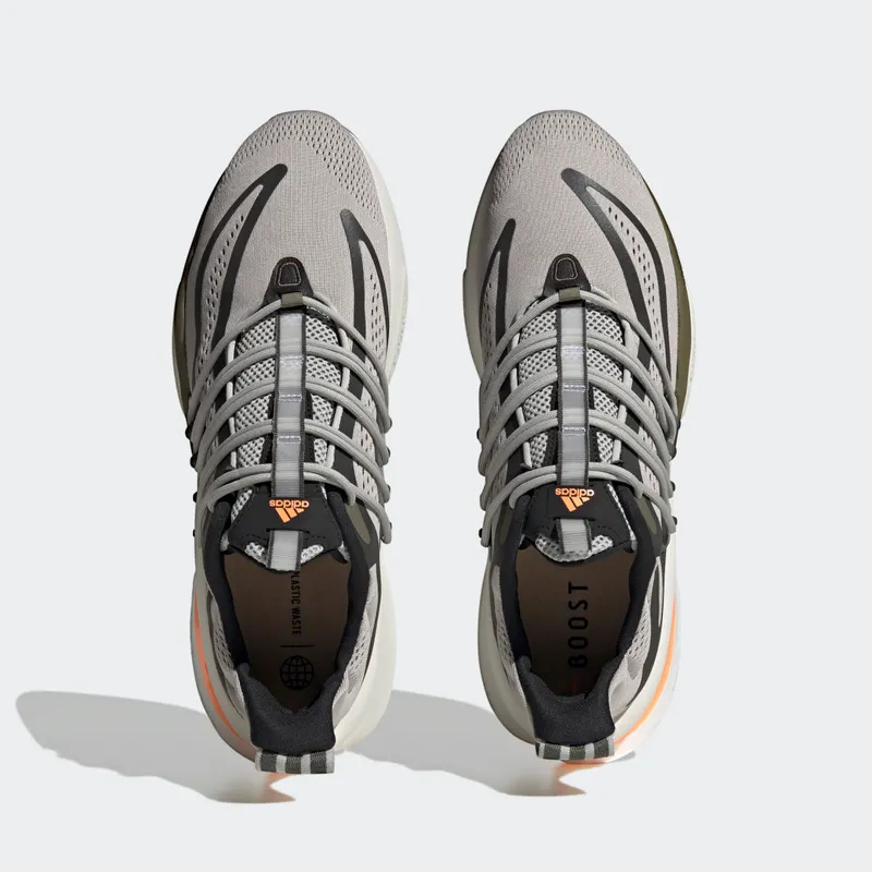 Adidas Alphaboost V1 Sustainable BOOST Lifestyle Running Metal Grey / Screaming Orange / Olive Strata (HP2763)