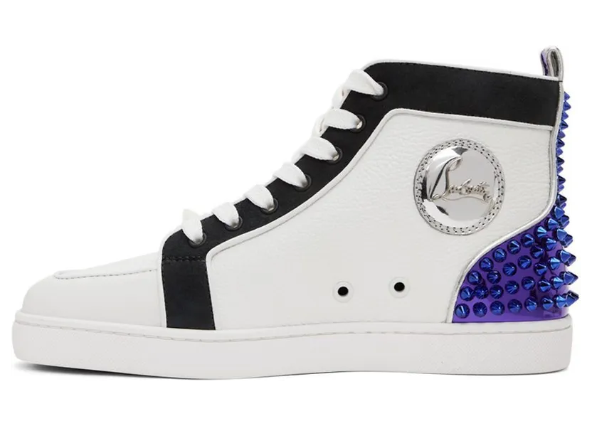 Christian Louboutin White & Black Rantus Spikes Sneakers (1220369) (3)