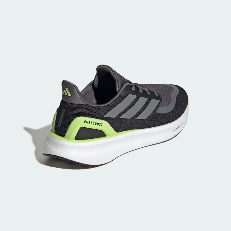 Adidas Pureboost 5 Running Shoes Core Black / Iron Metallic / Pulse Lime (JH6445)