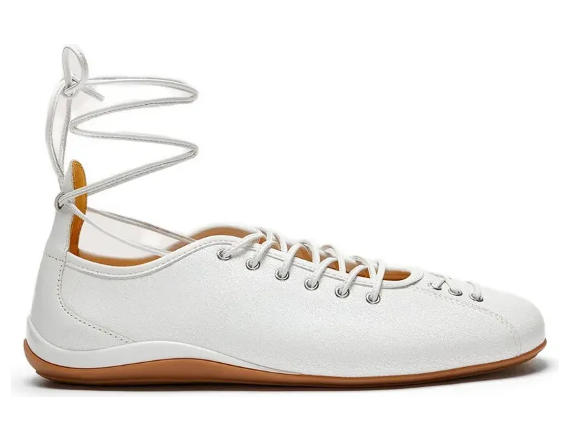 Lili Curia Isolde sneaker-ballerina’s met veters “White” (LC610151T1)