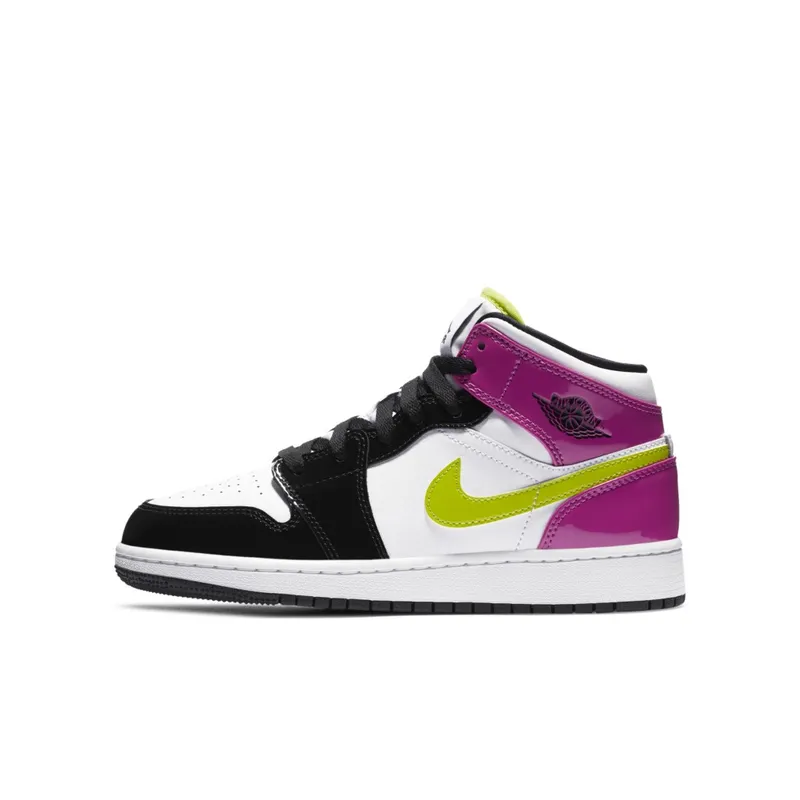 Jordan 1 Mid White Black Cyber Pink (GS) White/Cyber-Active Fuchsia-Black (CZ9835-100)