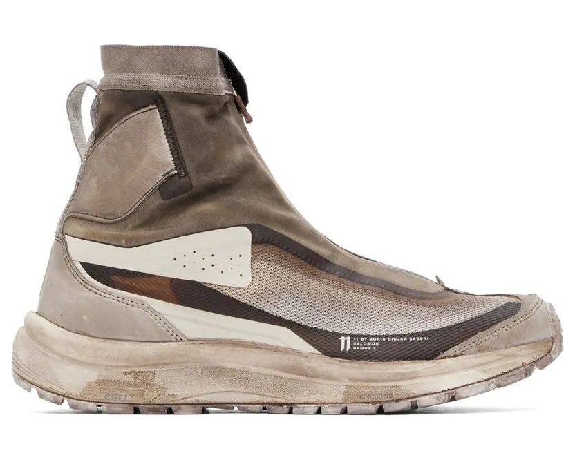 11 by Boris Bidjan Saberi Taupe Salomon Edition Bamba 2 High Sneakers (112 11xS)