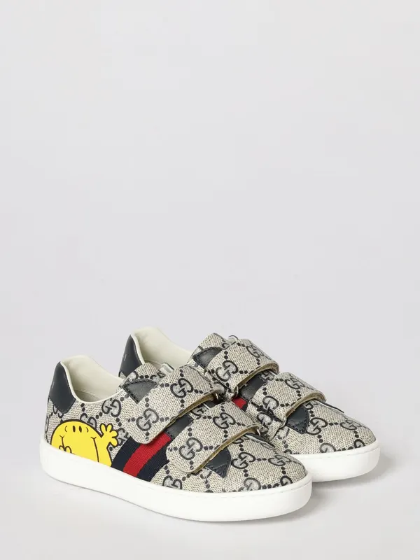 Gucci Ace GG Supreme Canvas Sneakers with Graphic Print Beige (463090FAFU18050)