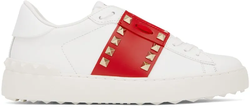 Valentino Garavani White & Red Rockstud Untitled DS5 Bianco/Rouge Pur (1W2S0A01ZTN)