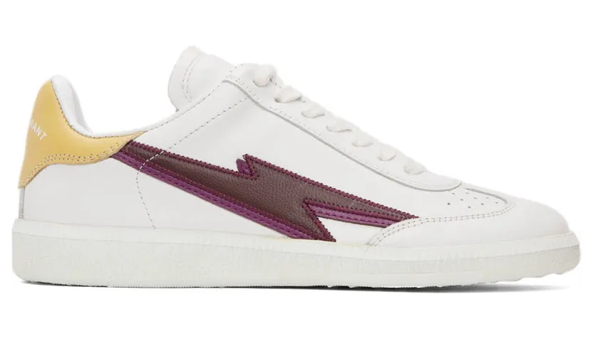 Isabel Marant White & Burgundy Bryce Sneakers (22PBK0029-22P075S)