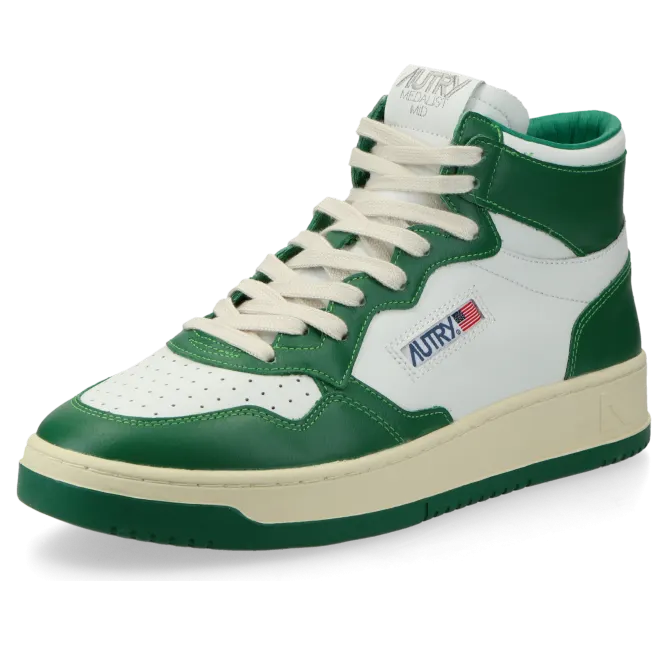 Autry Medalist Mid W (leat / leat / white / green) – AUMWWB03 (2)