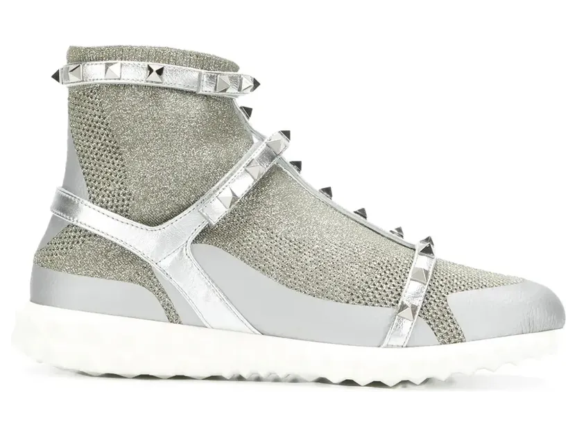 Valentino Garavani Rockstud high-top sneakers – Metallic (WS0F82AIQ)