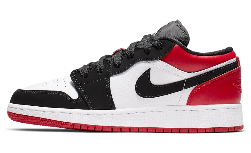 Air Jordan 1 Low GS Black Toe “White / Gym Red / Black” (553560-116)