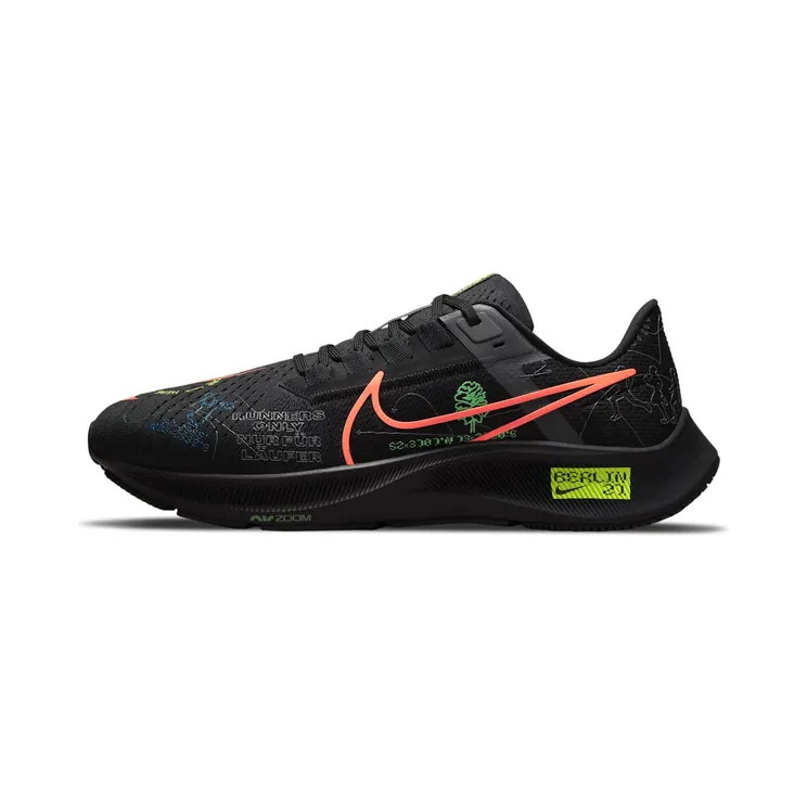 Nike Air Zoom Pegasus 38 High Snobiety Berlin Marathon “Black / Electro Green / Hyper Royal / Hyper Orange” (DN9256-001)
