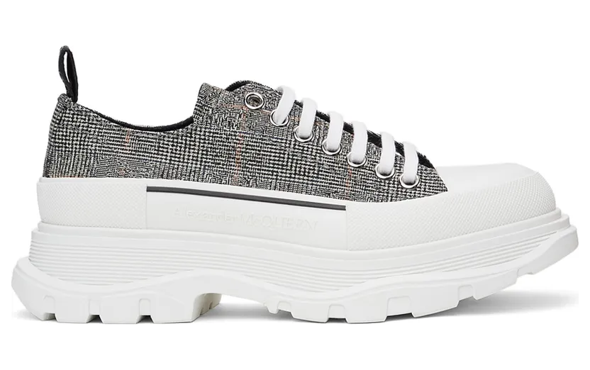 Alexander McQueen Black & White Wool Tread Slick Sneakers (652757W4PE1)