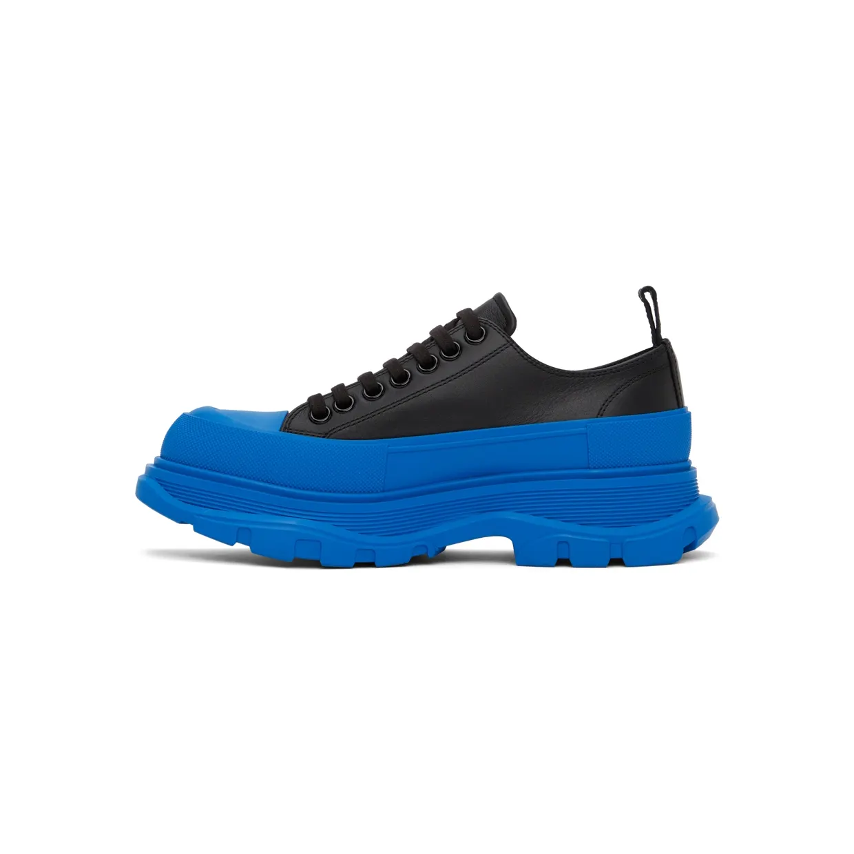 Alexander McQueen Black & White Leather Tread Slick Sneakers (627225WHZ62) (3)