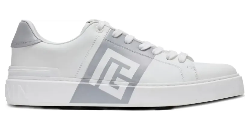Balmain B-Court sneakers van kalfsleer met logodetail – Wit (FM0VI288LVBP)