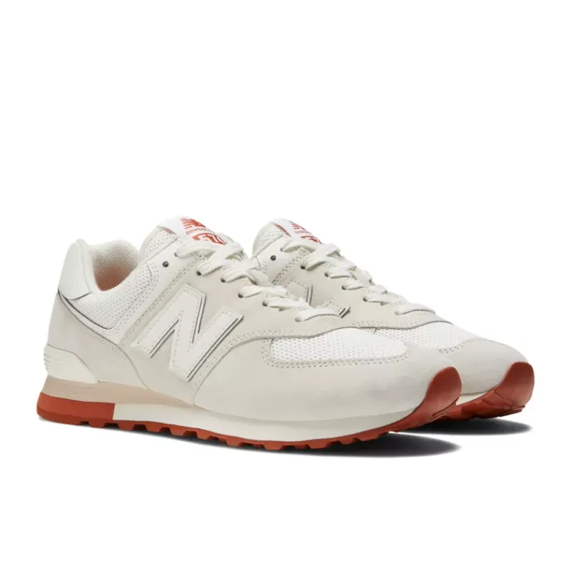 New Balance New Balance Unisex 574 White/Brown (ML574BS2)