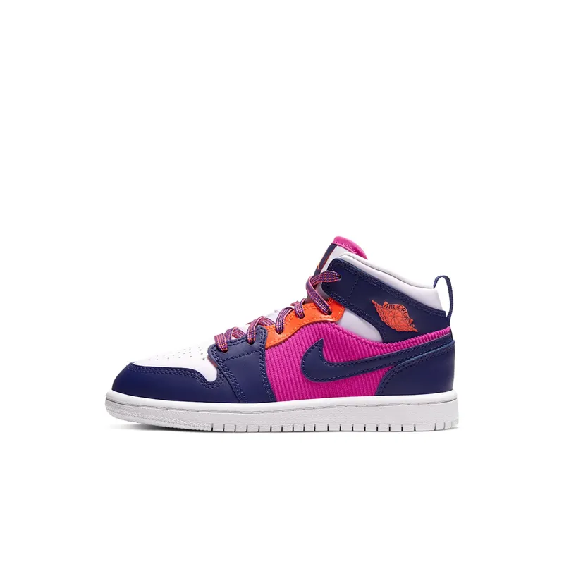 Jordan 1 Mid Fire Pink Barely Grape (PS) Fire Pink/Barely Grape-Hyper Crimson-Regency Purple (640737-602)