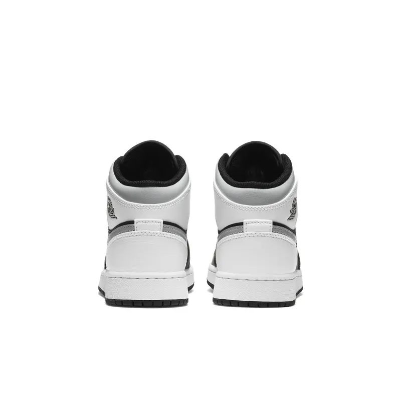 Jordan 1 Mid White Shadow (GS) Black/Medium Grey-White (554725-073)