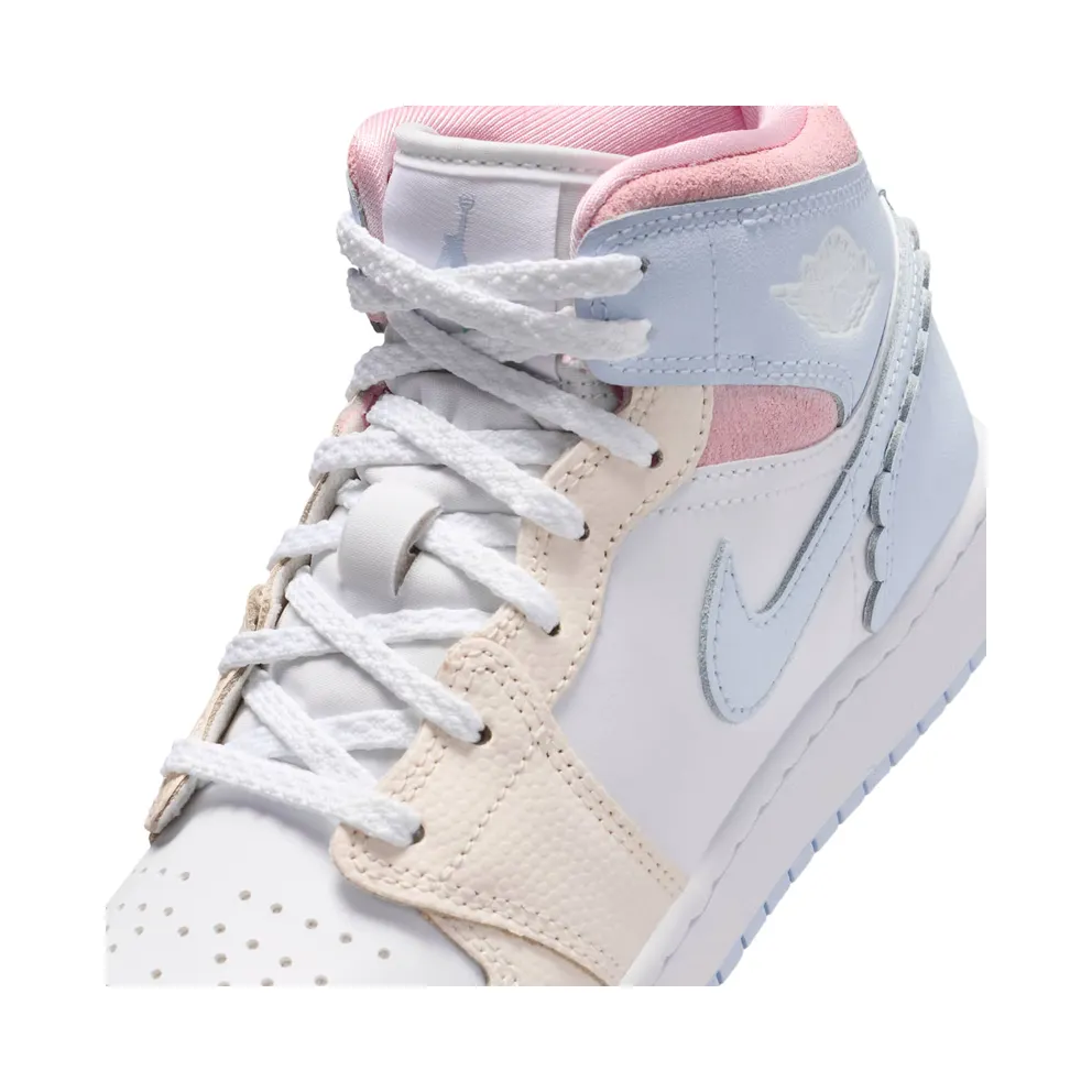 Air Jordan One Mid Half Blue / Pale Ivory / White (IB7057-403)