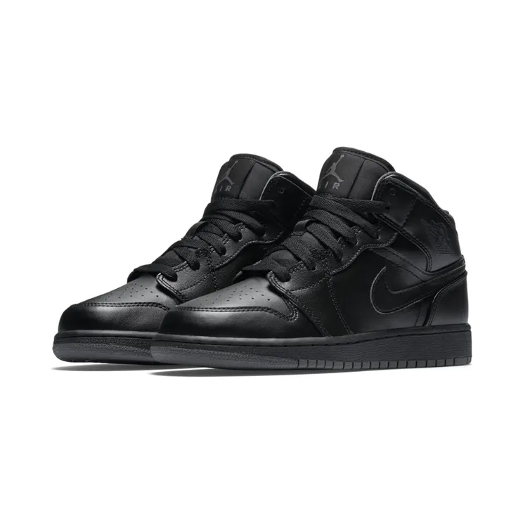 Air Jordan 1 Retro Mid GS ‘Black Dark Grey’ Black/Black-Dark Grey (554725-021)