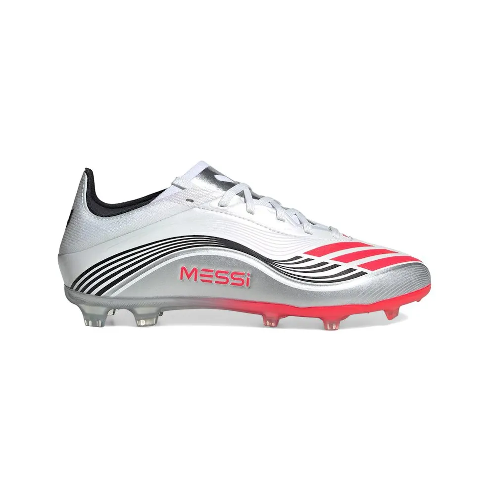 adidas F50 Messi Elite Firm Ground Boots Kids “Cloud White / Lucid Red / Silver Metallic” (JP7451)