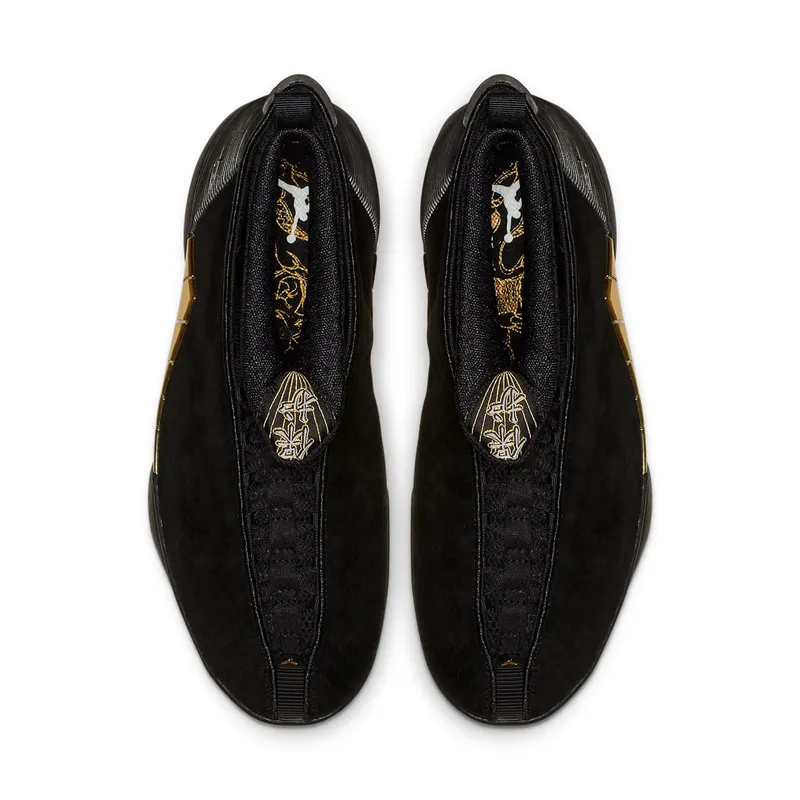 Jordan 15 Retro Doernbecher (2018) Black/White-Metallic Gold (BV7107-017)