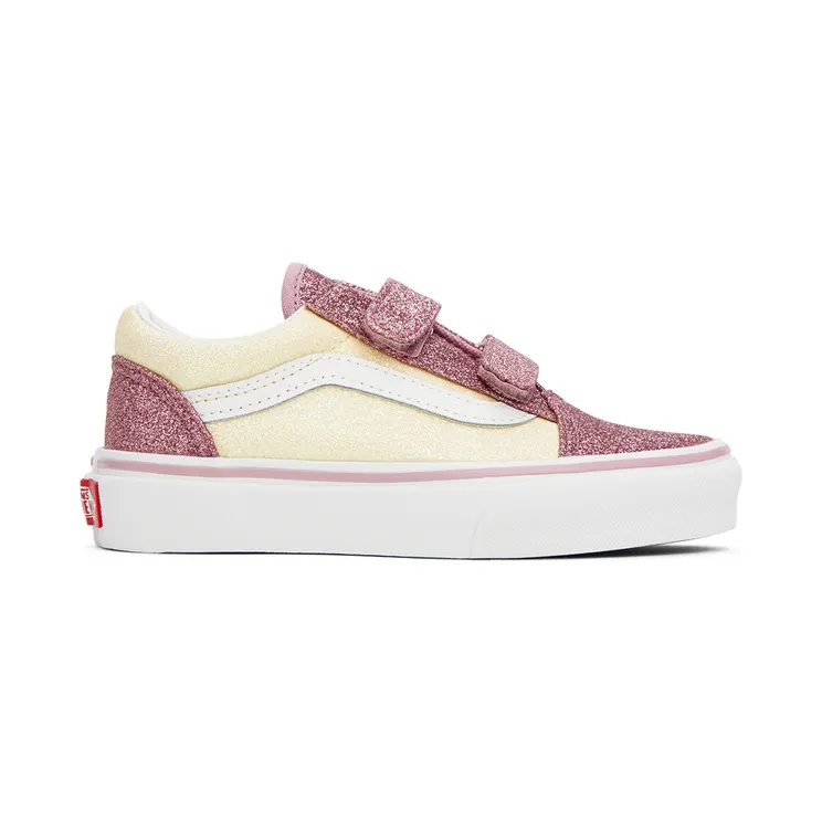Vans Kids Pink & Off-White Old Skool V Little Kids Sneakers (VN0A5EE80FU)